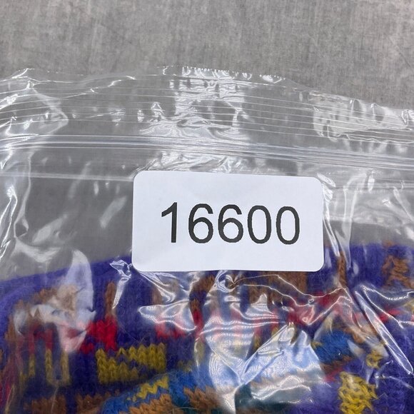 Alpaca Vest‎ Women Small Blue Red Yellow Stripe Sweater Hand Knit Wool Peru VTG - Picture 8 of 8